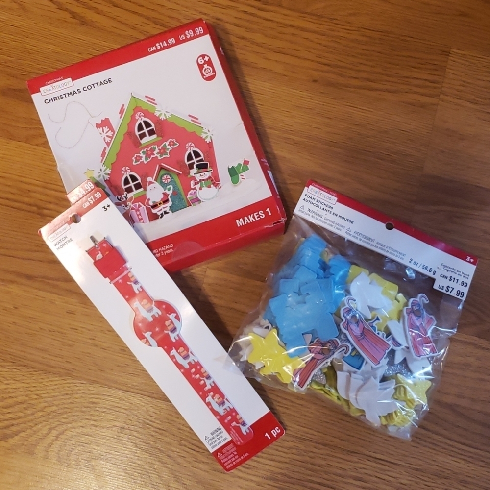 Christmas cottage, watch, Nativity activity bundle